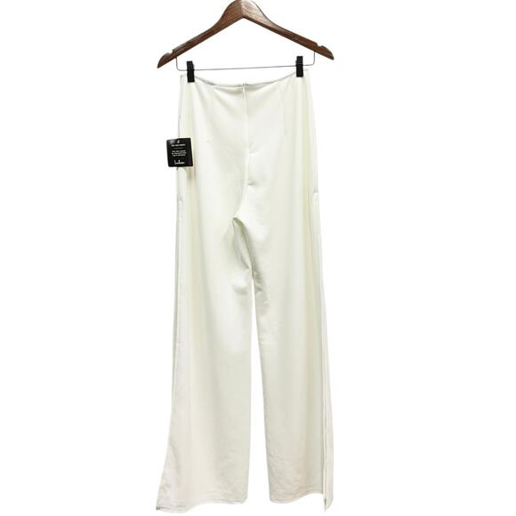Lulus High Waist Stretch Crepe Side Slits Wide Leg Pants White size Small NWOT - Picture 2 of 8